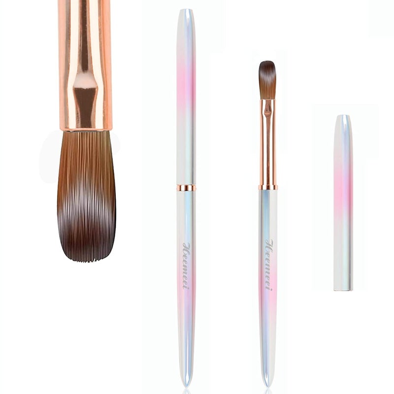 heemeei Acrylic Nail Brush Size 8, 100% Pure Kolinsky Nail Art Brush, Sturdy Handle Acrylic Powder Design Tools for Professional Manicure DIY Home Salon (8#) - Image 1